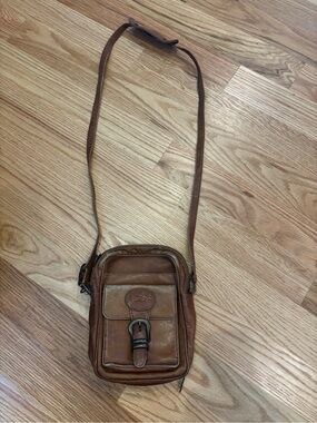 Vintage American angel Brown Leather Crossbody Bag - Classic Everyday Carry